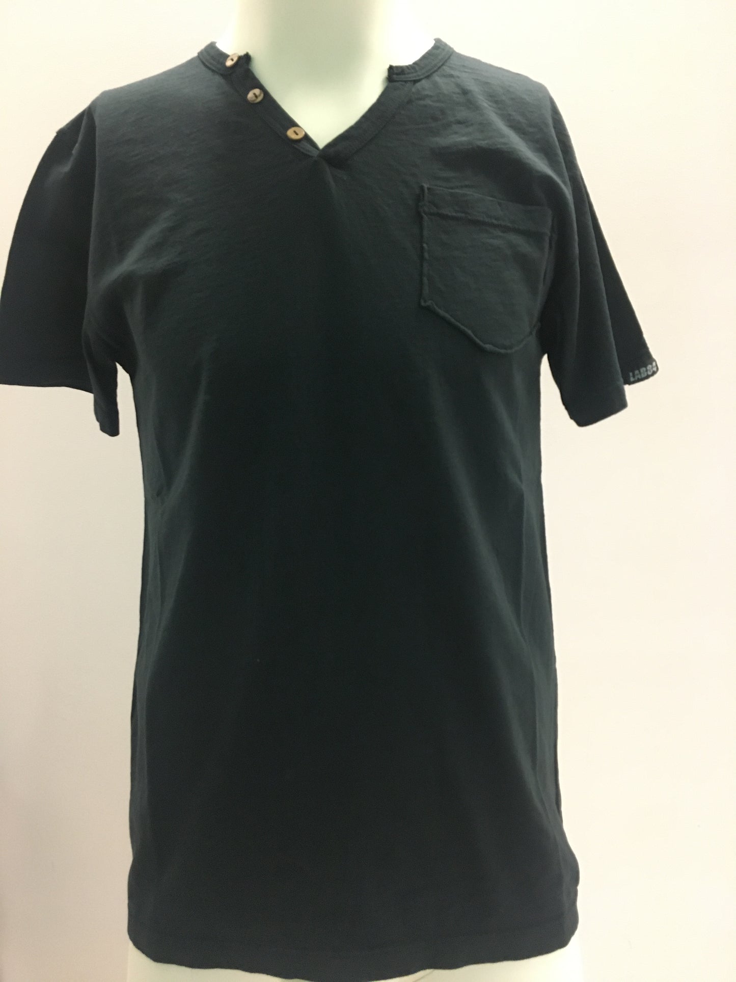 T-shirt serafino Nero Lab84