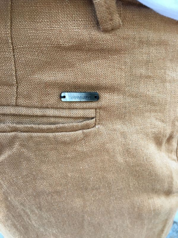 BERMUDA IN LINO TOBACCO GIANNI LUPO