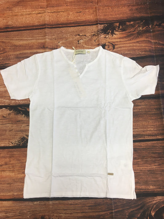 T-shirt bianca collo serafino Gianni Lupo