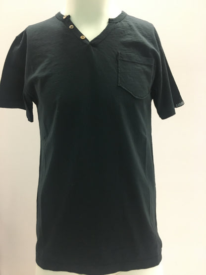 T-shirt serafino Nero Lab84