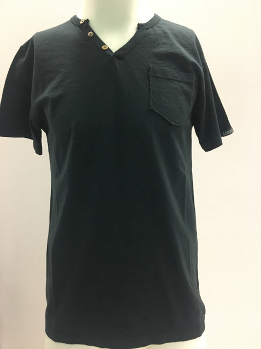 T-shirt serafino Nero Lab84