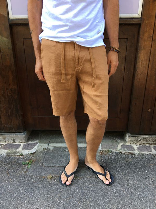 BERMUDA IN LINO TOBACCO GIANNI LUPO