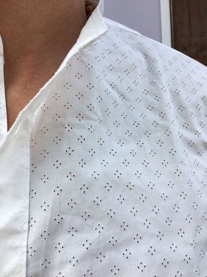 Camicia microforata bianca Gianni Lupo