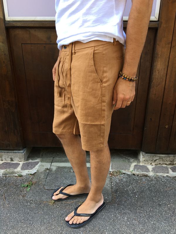 BERMUDA IN LINO TOBACCO GIANNI LUPO