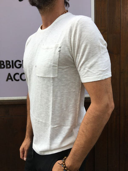 T-SHIRT IN MAGLIA BIANCO GIANNI LUPO