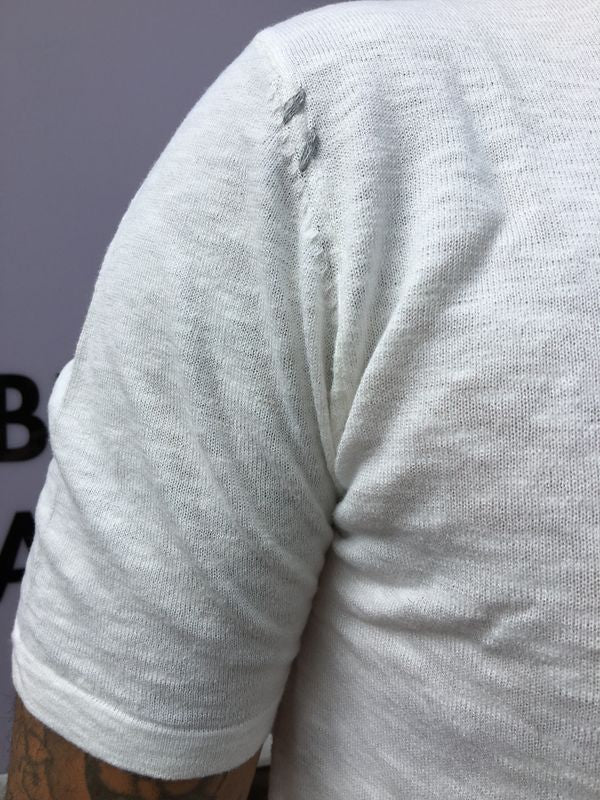T-SHIRT IN MAGLIA BIANCO GIANNI LUPO
