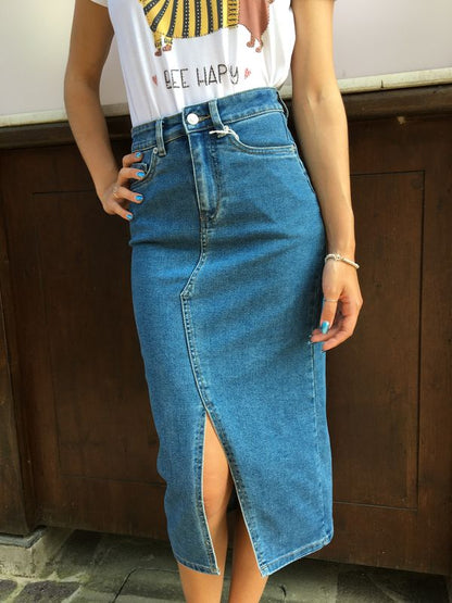 GONNA MIDI DENIM ONLY