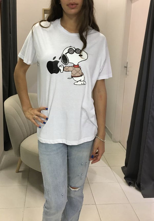 T-SHIRT BIANCA SNOOPY