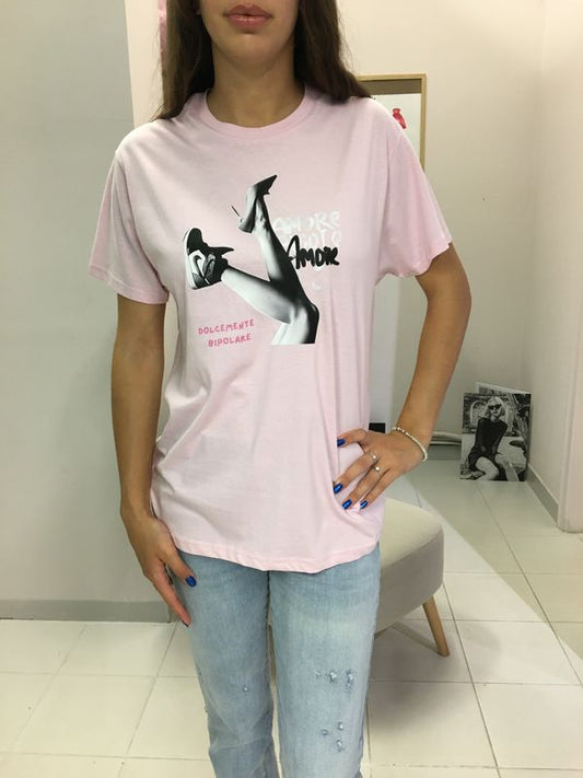 T-SHIRT ROSA STAMPA FYF