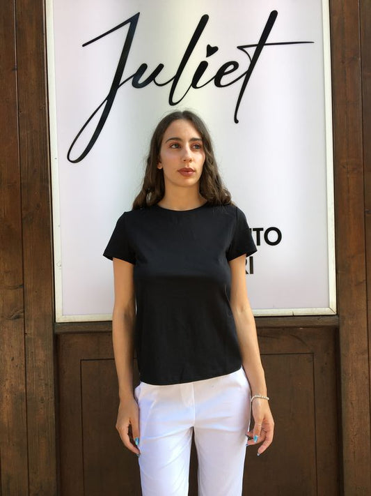 T-SHIRT NERA CON FIOCCO MIMI'-MUA'