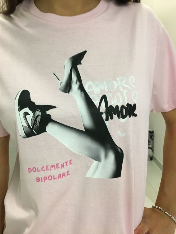 T-SHIRT ROSA STAMPA FYF