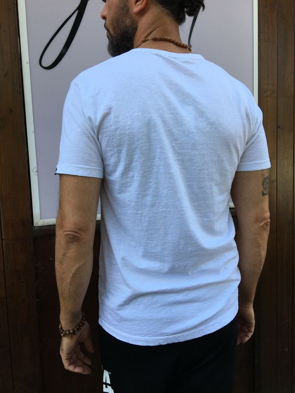 T-shirt serafino Bianco Lab84
